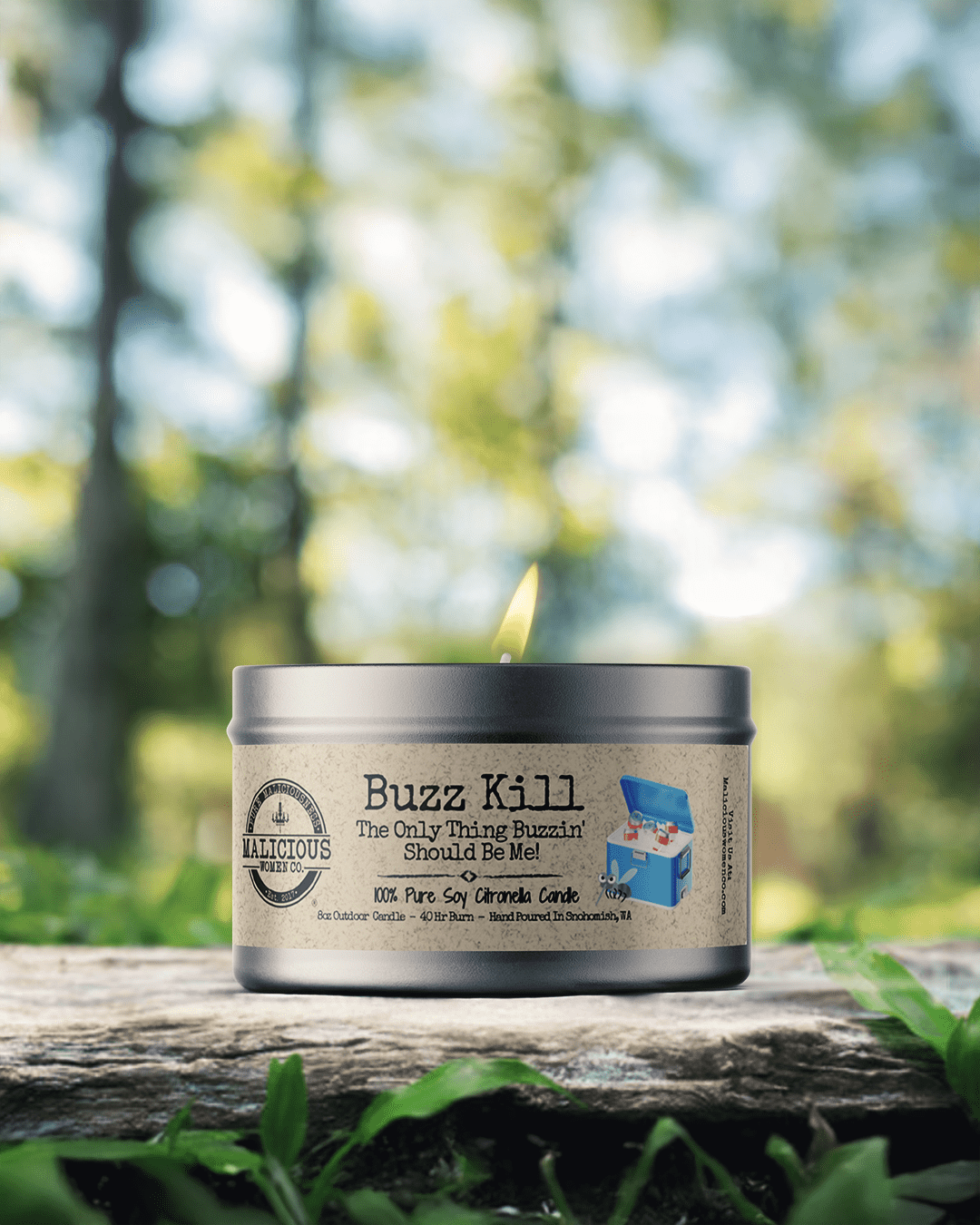 Buzz Kill Outdoor Citronella Candle - Select Your Scent - Malicious Women Co. - Summer Candle