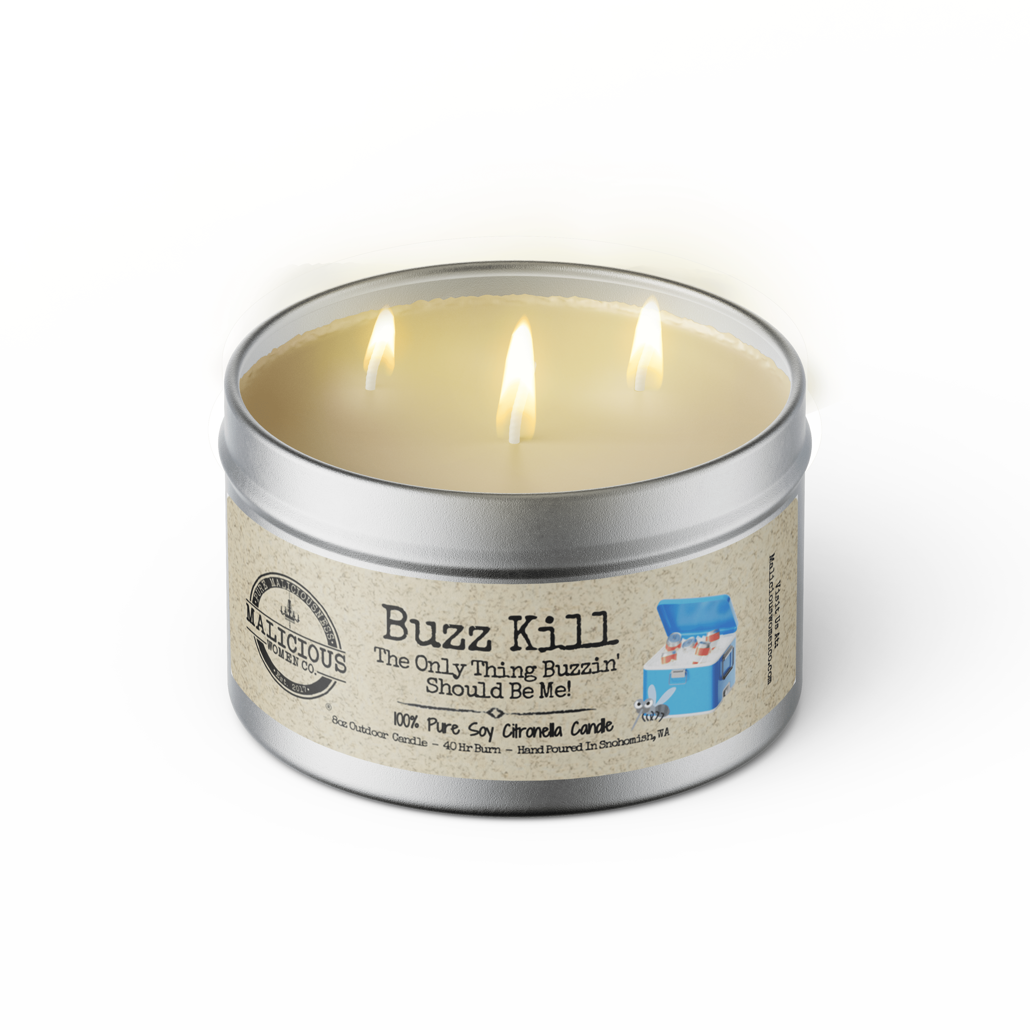 Buzz Kill Outdoor Citronella Candle - Select Your Scent - Malicious Women Co. - Summer Candle
