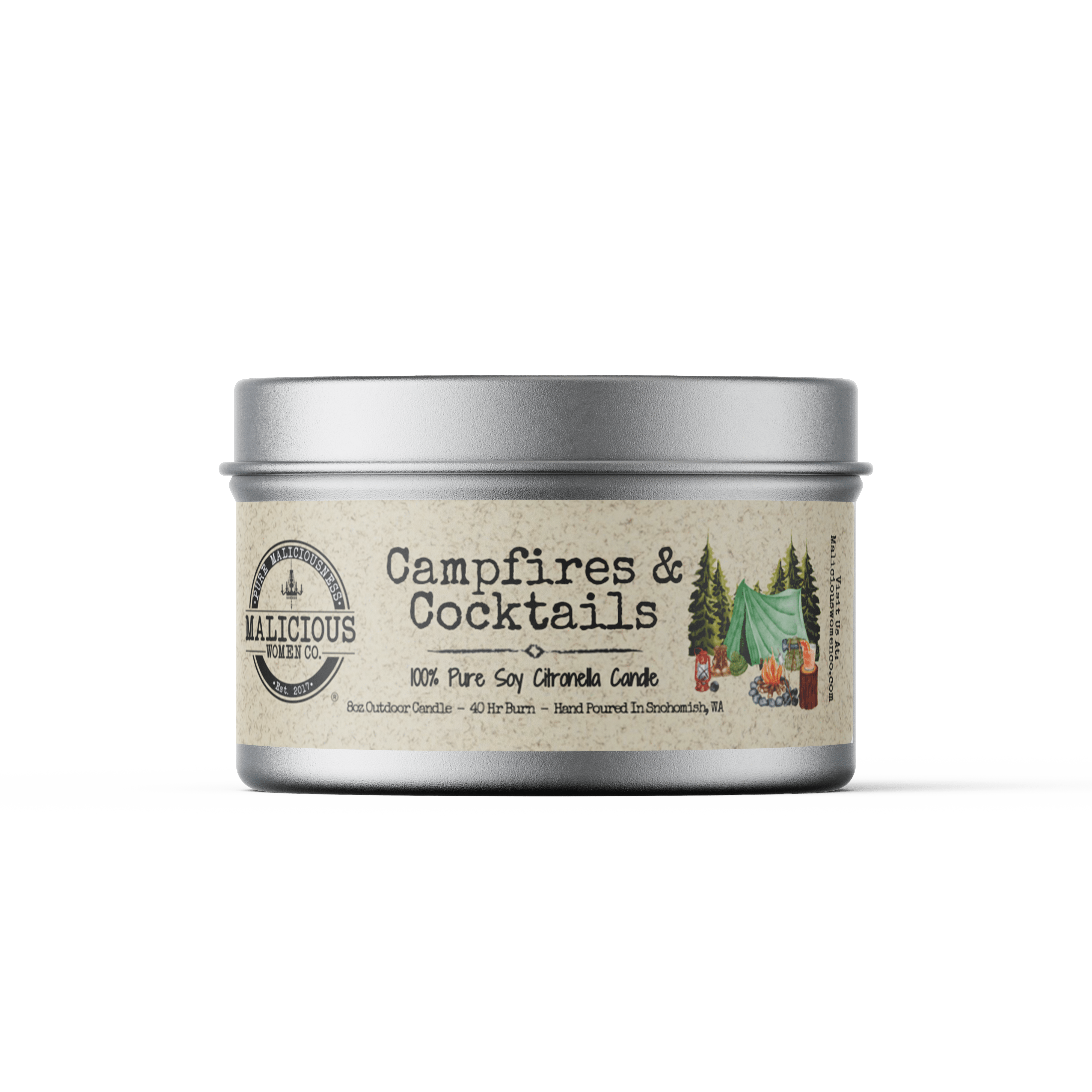 Campfires & Cocktails! Outdoor Citronella Candle - Select Your Scent - Malicious Women Co. - Summer Candle