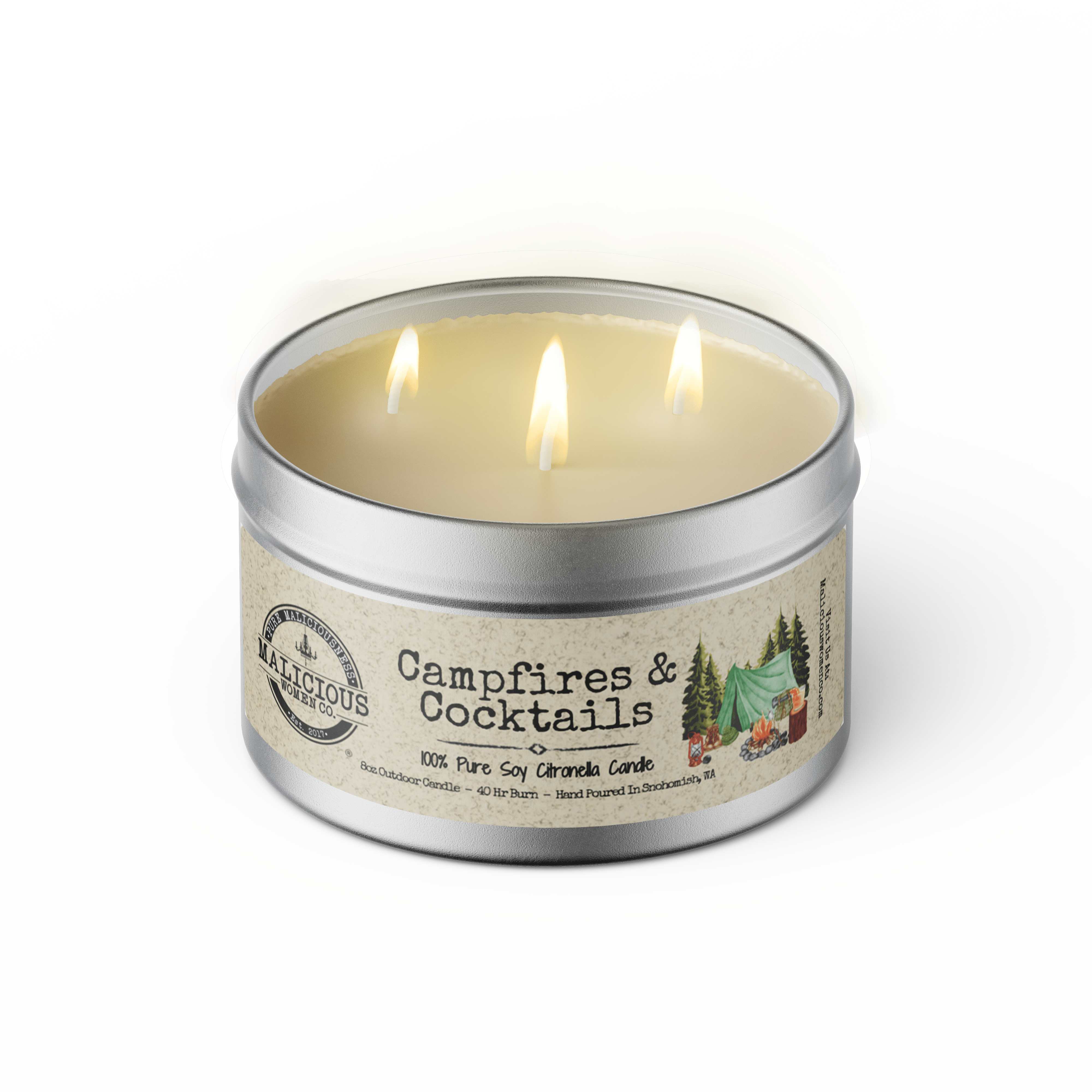 Campfires & Cocktails! Outdoor Citronella Candle - Select Your Scent - Malicious Women Co. - Summer Candle