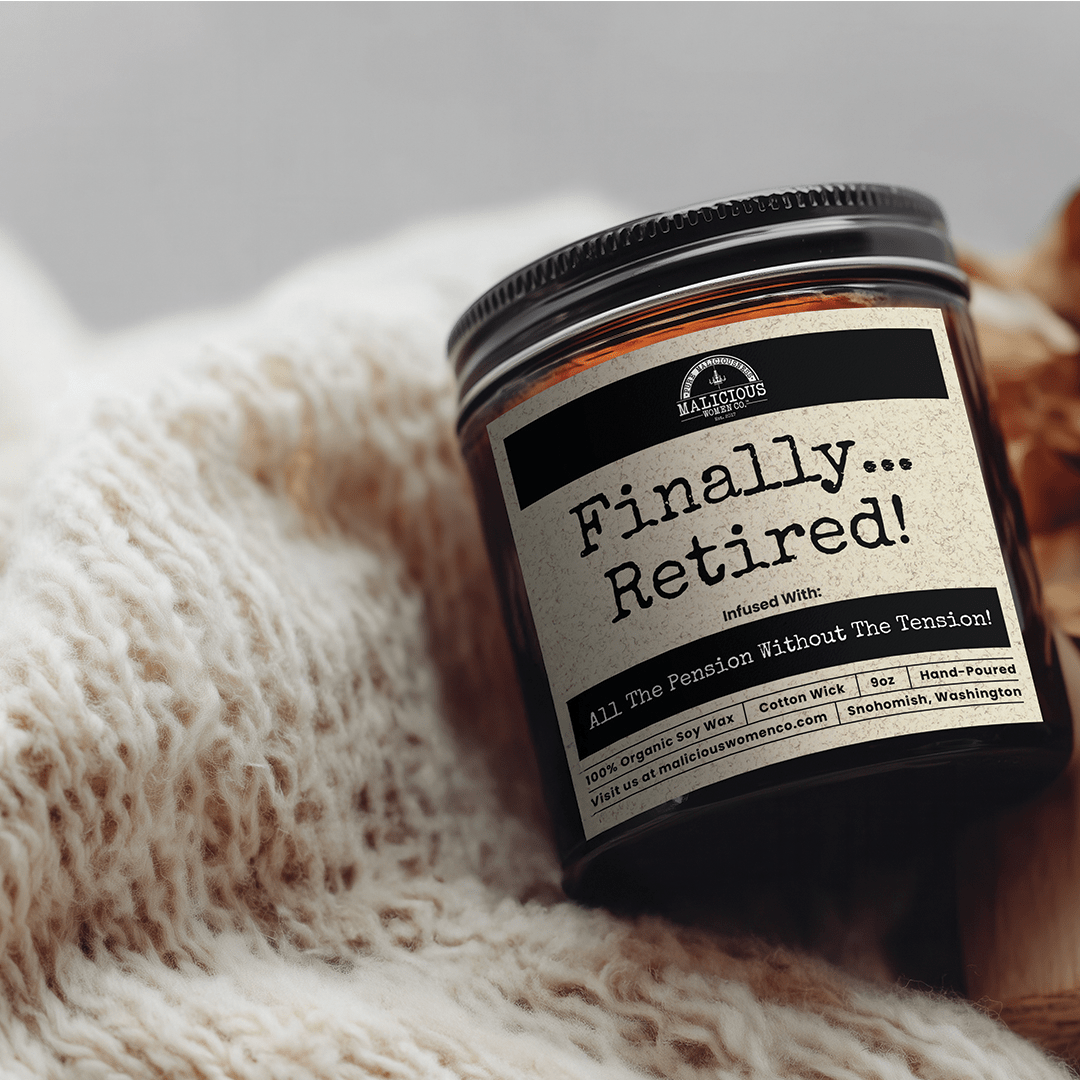 Finally Retired! 9oz Work Candle Malicious Women Co - Malicious Women Co. - Candles