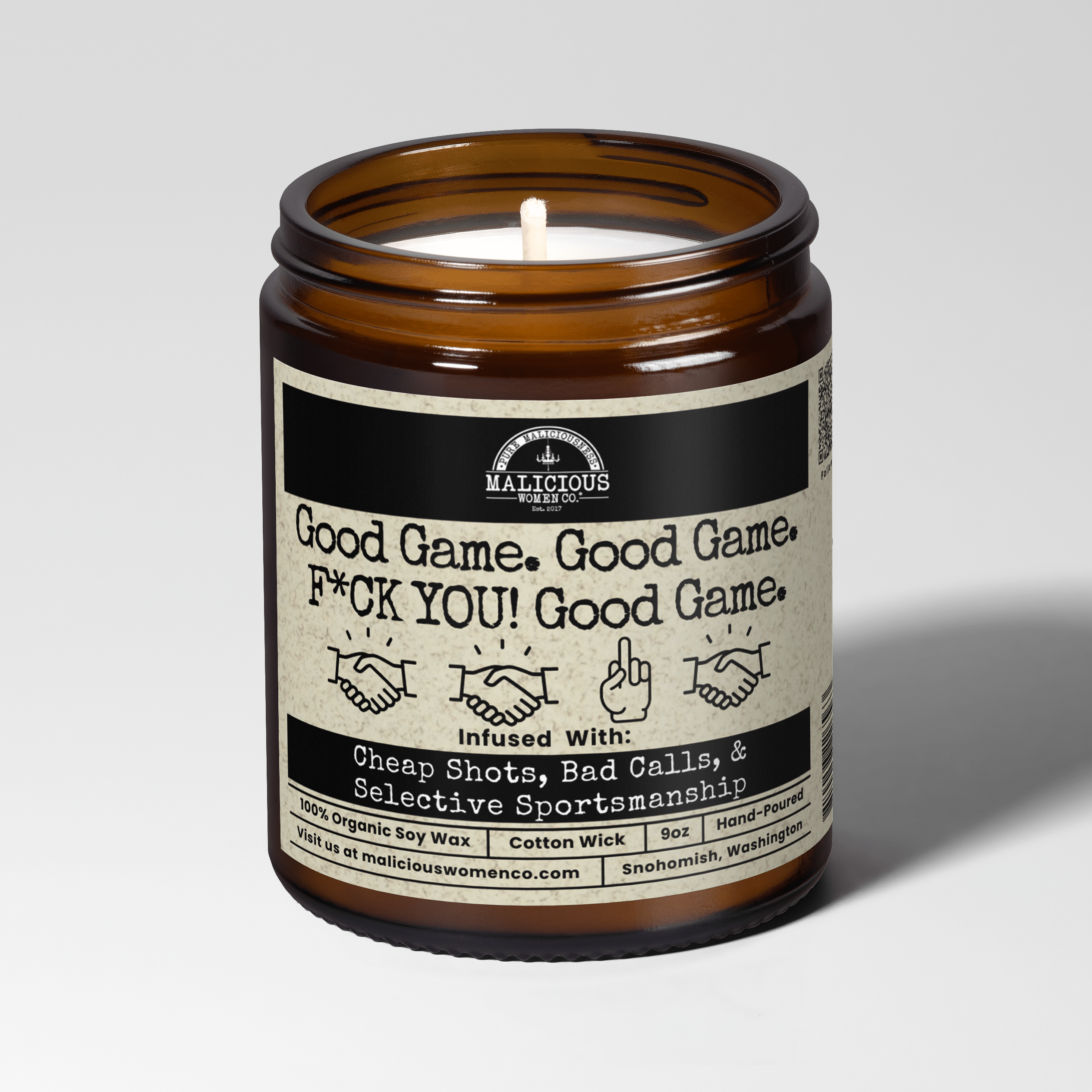 Good Game, Good Game, F*ck You, Good Game 9oz Funny Candle Malicious Women Co - Malicious Women Co. - Candles