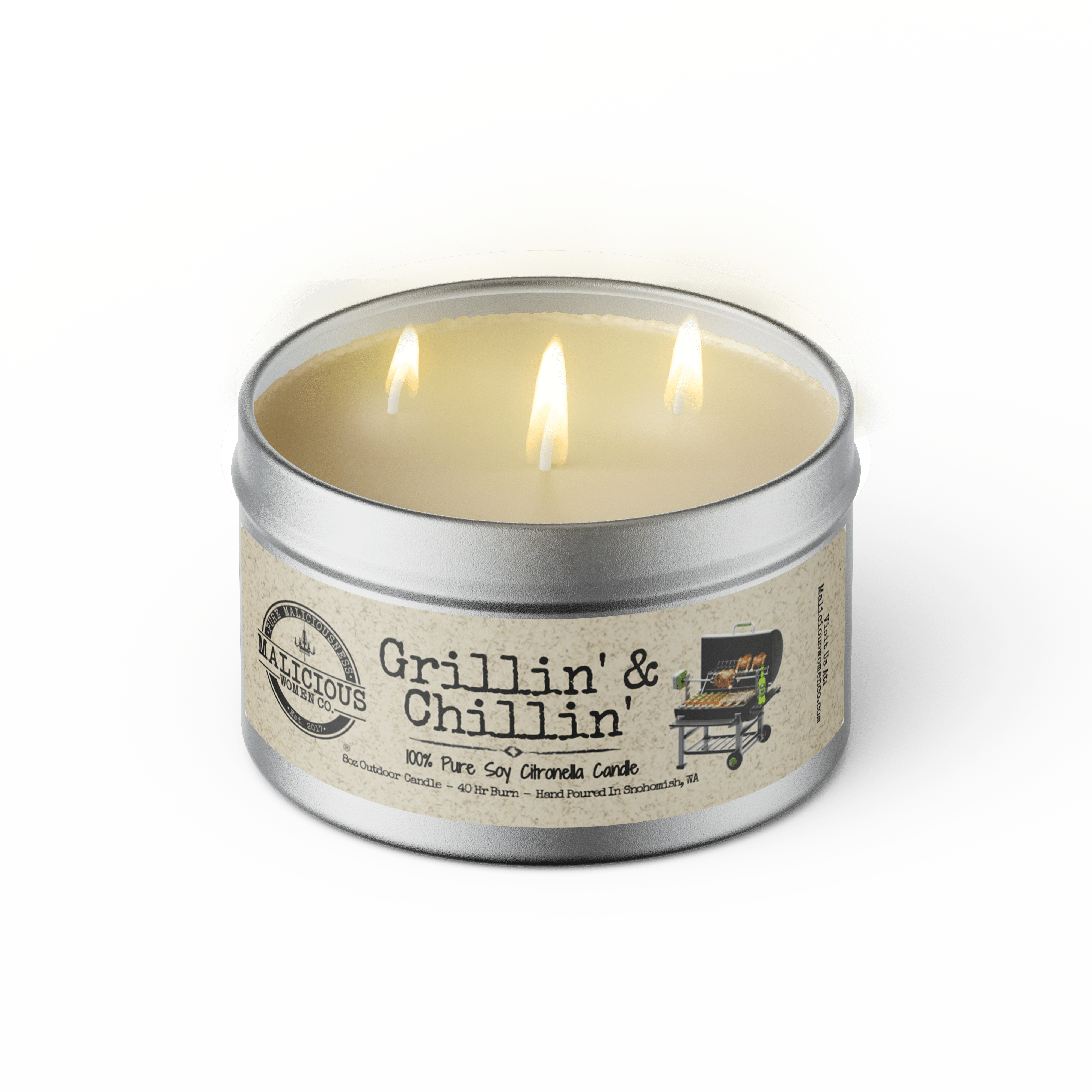 Grillin’ & Chillin Outdoor Citronella Candle - Select Your Scent - Malicious Women Co. - Summer Candle