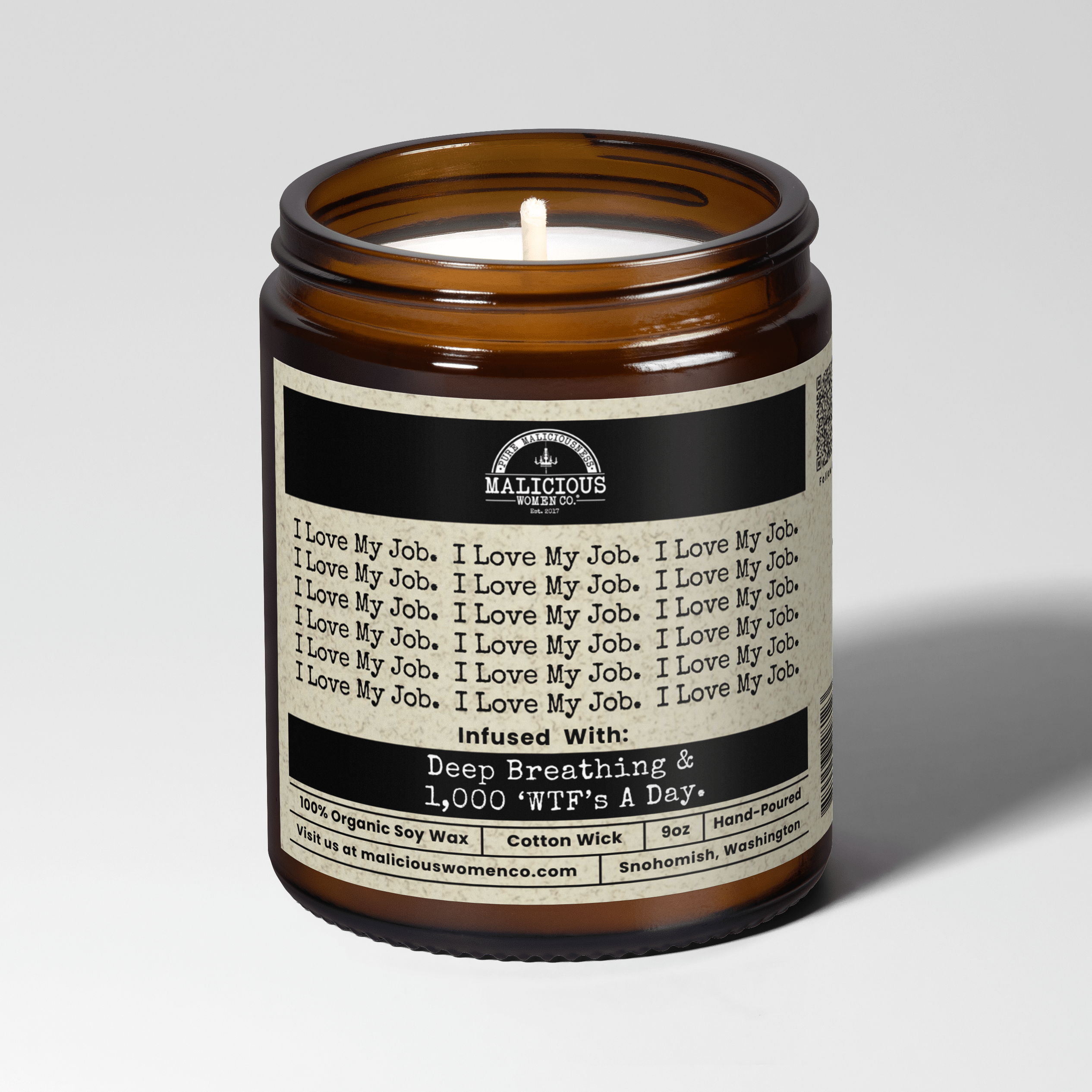 I Love My Job 9oz Work Candle Malicious Women Co - Malicious Women Co. - Candles