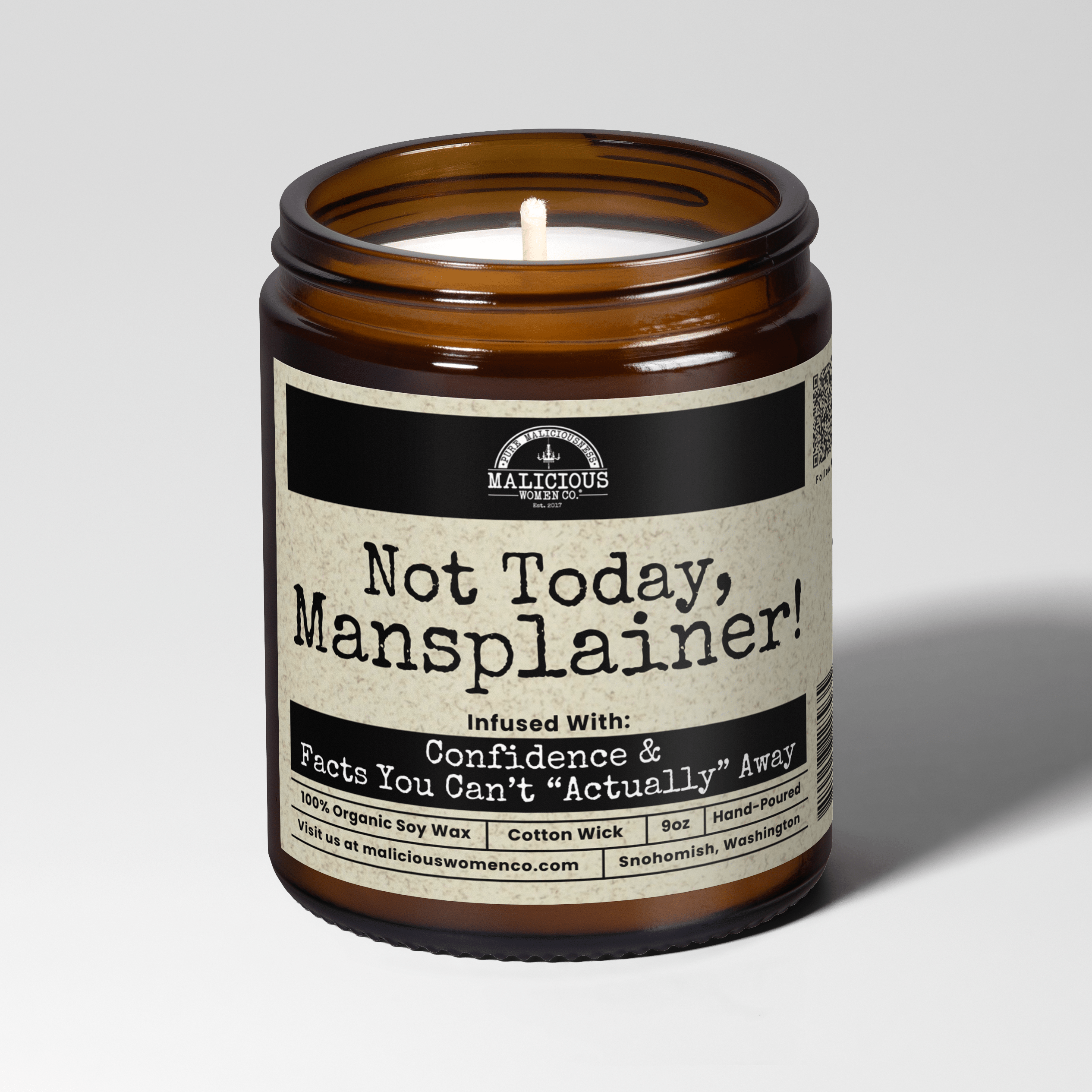 Not Today Mansplainer 9oz Political Candle Malicious Women Co - Malicious Women Co. - Candles