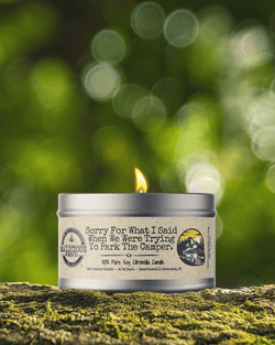 Sorry For What I Said When We Were Trying To Park The Camper - Outdoor Citronella Candle - Select Your Scent - Malicious Women Co. - Summer Candle