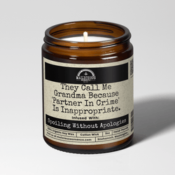 They Call Me Grandma Because 'Partner In Crime' Is Inappropriate 9oz Family Candle Malicious Women Co - Malicious Women Co. - Candles