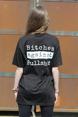 Bitches Against Bullshit Malicious Crew Neck T-Shirt - Black Frost - Malicious Women Co. - Apparel